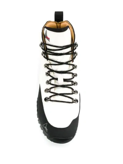 Shop Roa Leather Lace-up Boots In Neutrals