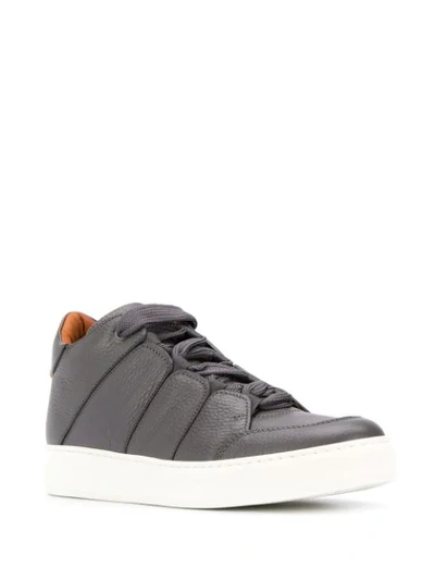 Shop Ermenegildo Zegna Pebbled Texture Sneakers In Wey 032   Md Gry Sld