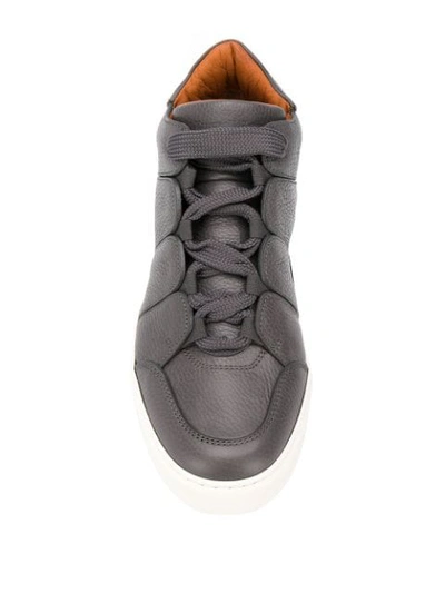 Shop Ermenegildo Zegna Pebbled Texture Sneakers In Wey 032   Md Gry Sld