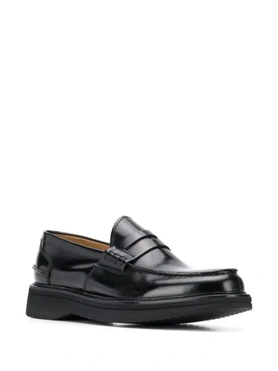 Green George Classic Slip-on Loafers In Black