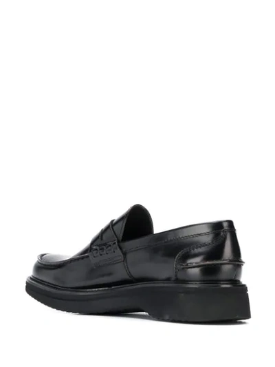 Green George Classic Slip-on Loafers In Black