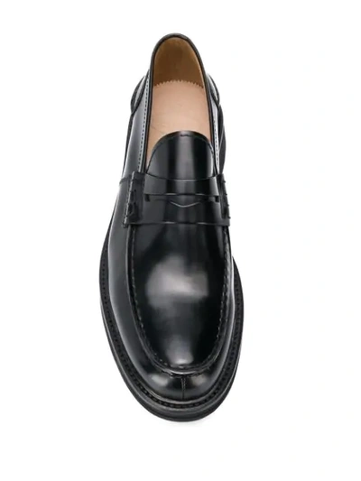 Green George Classic Slip-on Loafers In Black