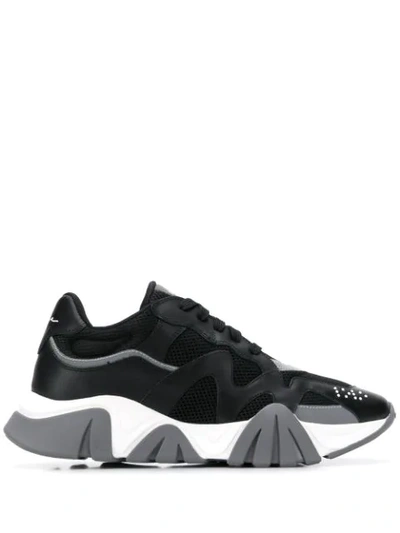Shop Versace Squalo Sneakers In Black