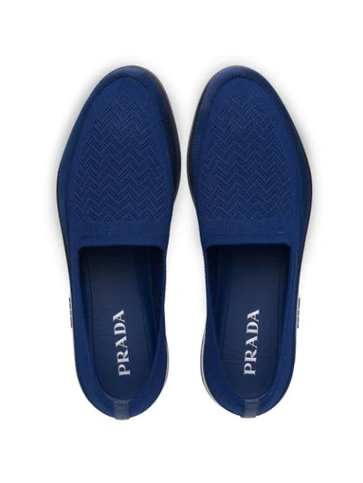 Shop Prada Sock-style Loafers In Blue