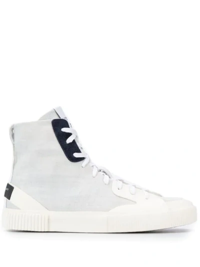 Shop Givenchy Denim Hi-top Sneakers In White