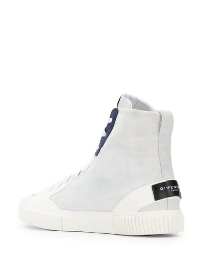 Shop Givenchy Denim Hi-top Sneakers In White