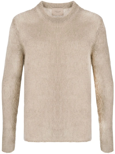 Shop Federico Curradi Slim Wool-knit Jumper In Neutrals