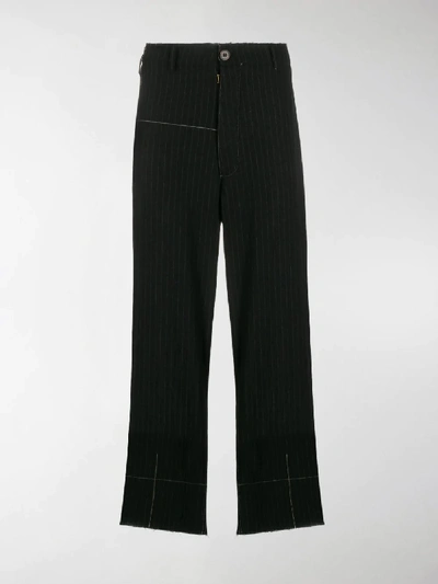 Shop Federico Curradi Striped Straight-leg Trousers In Black