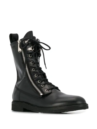 Shop Balmain Army Ranger Boots In Black