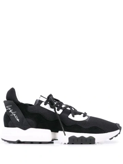 Shop Y-3 Reberu Low Top Sneakers In Black/white