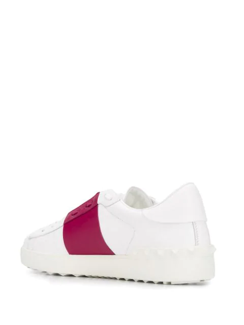 white & pink valentino garavani open sneakers