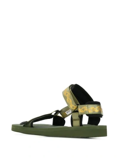 Shop Suicoke Double Strap Sandals In Green