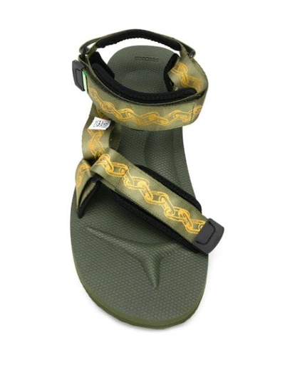 Shop Suicoke Double Strap Sandals In Green