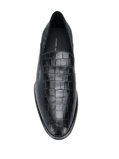 Shop Giuseppe Zanotti Rhinestone Embellished Loafers In Black