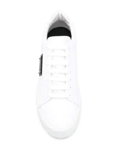 Shop Philipp Plein Logo Plaque Sneakers In White