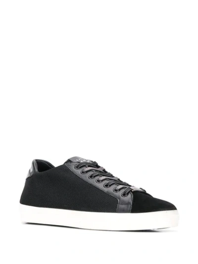 Shop Leather Crown Lace-up Low-top Sneakers In Black