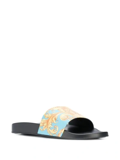 VERSACE BAROQUE MOTIF SLIDES - 黄色