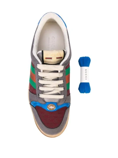 Shop Gucci Screener Gg Sneakers In Grey