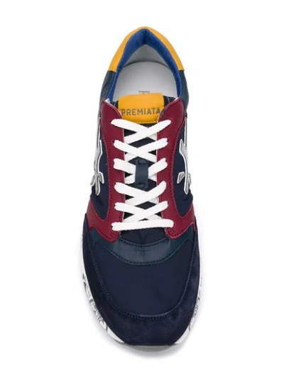 Shop White Premiata Zaczac Sneakers In Blue ,red