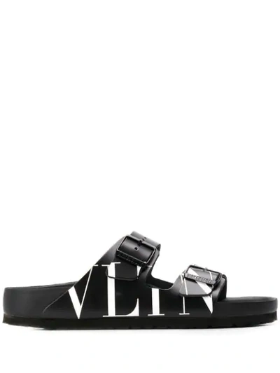 Shop Valentino X Birkenstock Vlnt Sandals In Black