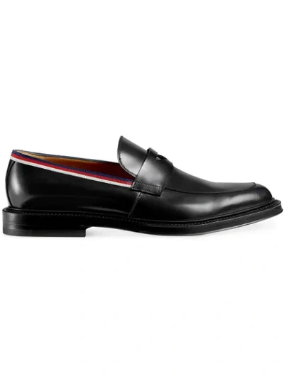 Shop Gucci Leather Loafer In Black