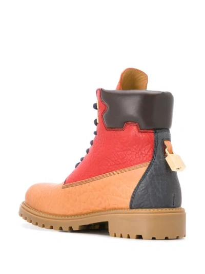 Shop Buscemi Colour Block Boots In Brown