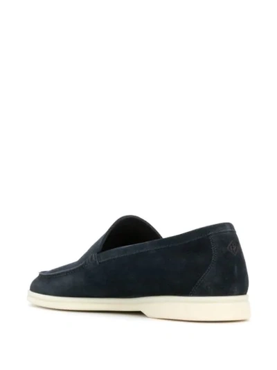 Shop Loro Piana Classic Loafers In W019 Navy