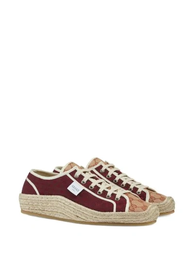 Shop Gucci Mini Gg Espadrille Sneakers In Red