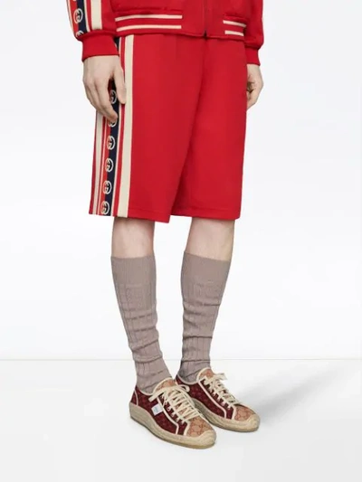Shop Gucci Mini Gg Espadrille Sneakers In Red