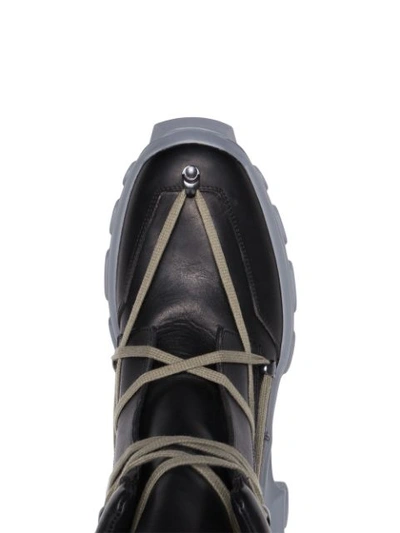 Shop Adidas Originals Black And Stone Grey Hike Lace Up Leather Boots