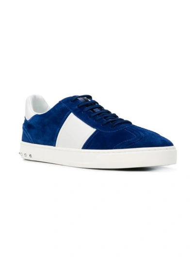 Valentino Garavani Fly Crew Leather And Suede Trainers In Bright Blue |  ModeSens