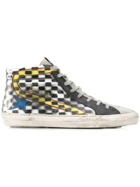 golden goose checkered sneakers