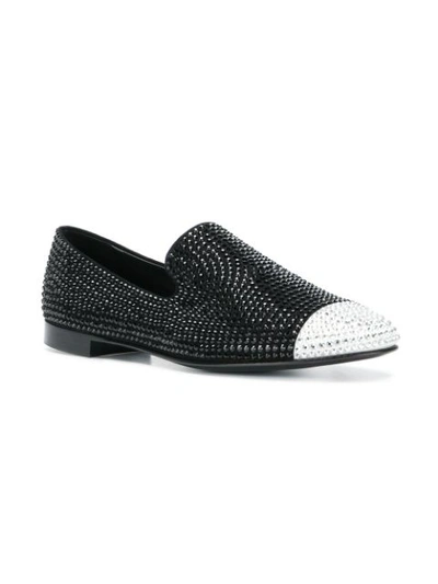 Shop Giuseppe Zanotti Crystal Embellished Loafers