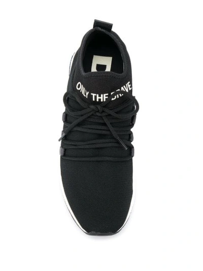 Shop Diesel Low Top Knit Sneakers In Black
