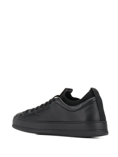Shop Z Zegna Low Top Lace Up Sneakers In Black