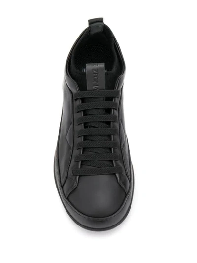 Z ZEGNA LOW TOP LACE UP SNEAKERS - 黑色