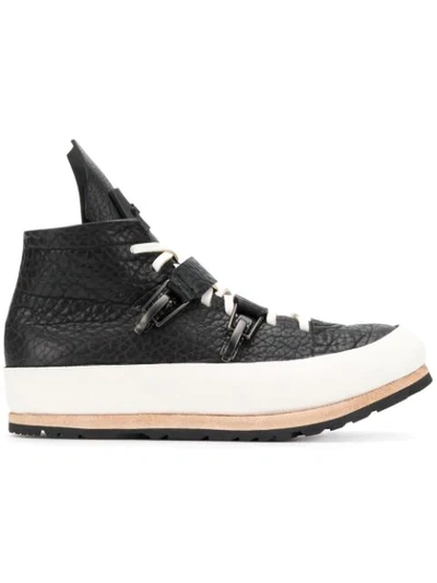 Shop Artselab Leather Platform Sneakers In Black