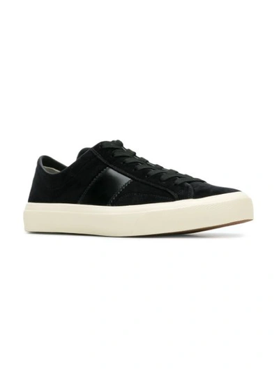 Shop Tom Ford Velvet Cambridge Sneakers In Black
