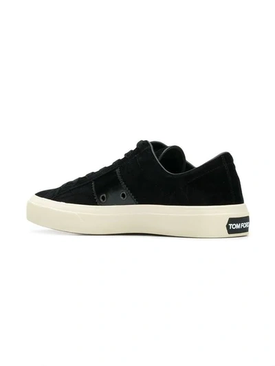 Shop Tom Ford Velvet Cambridge Sneakers In Black