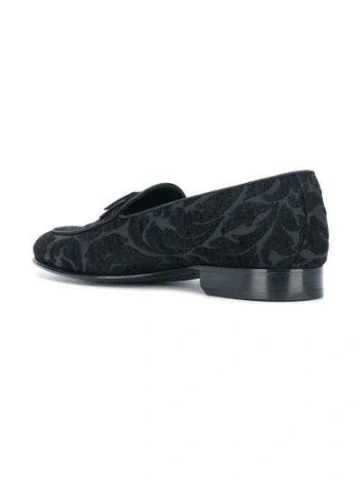 Shop Dolce & Gabbana Lucas Jacquard Slippers In Black