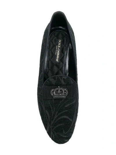 Shop Dolce & Gabbana Lucas Jacquard Slippers In Black