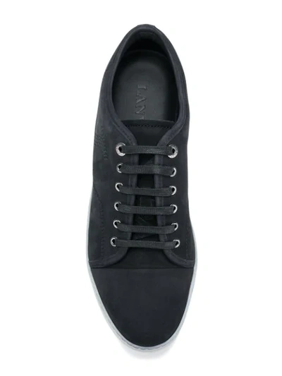 Shop Lanvin Toe Capped Sneakers In Black