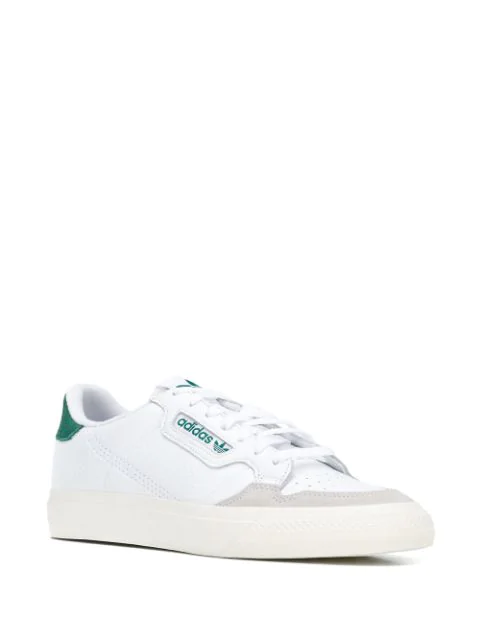 adidas original continental 80 vulc trainers in leather with green tab