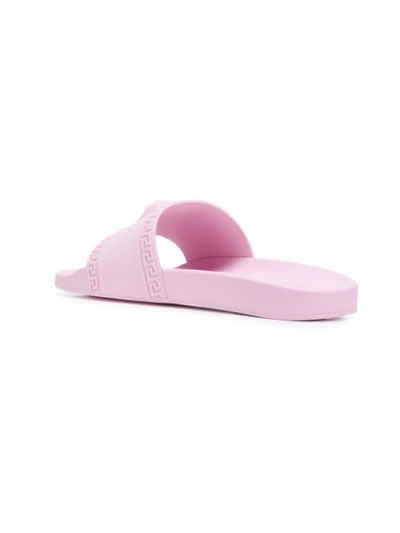 Shop Versace Palazzo Medusa Slides In Pink