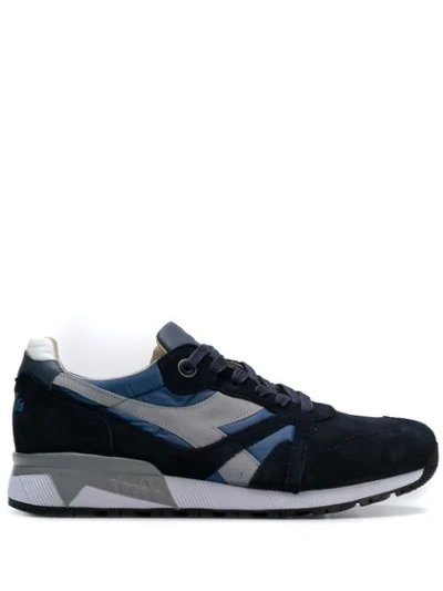 Shop Diadora Panelled Sneakers In Blue