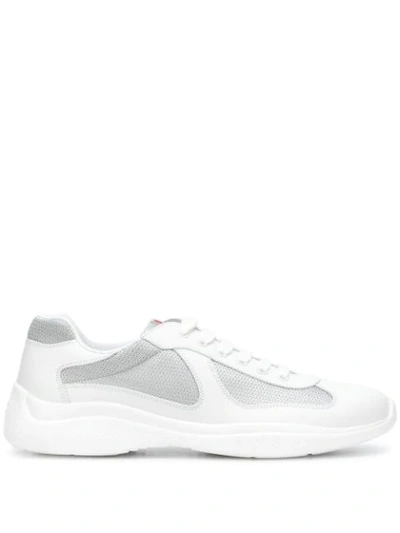 Shop Prada Linea Rossa Sneakers In F0j36 Bianco Argento