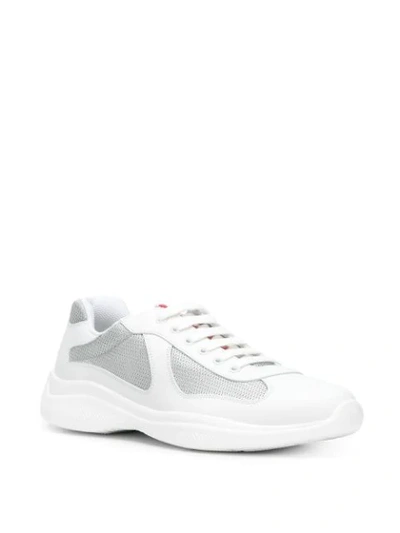 Shop Prada Linea Rossa Sneakers In F0j36 Bianco Argento