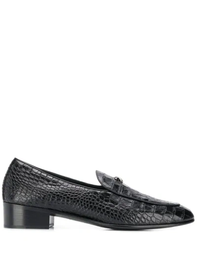 Shop Giuseppe Zanotti Cut Loafers In Black