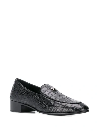 Shop Giuseppe Zanotti Cut Loafers In Black