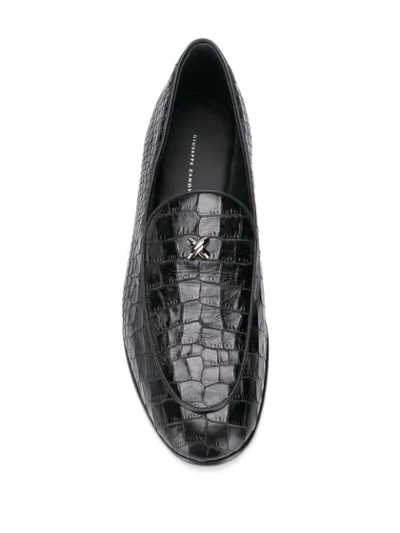 Shop Giuseppe Zanotti Cut Loafers In Black